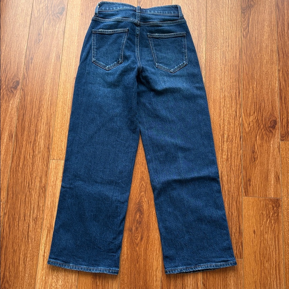 Quince Bella Stretch Cropped Straight Jeans 25 Stormy Blue (Dark Wash) in EUC - Picture 3 of 9